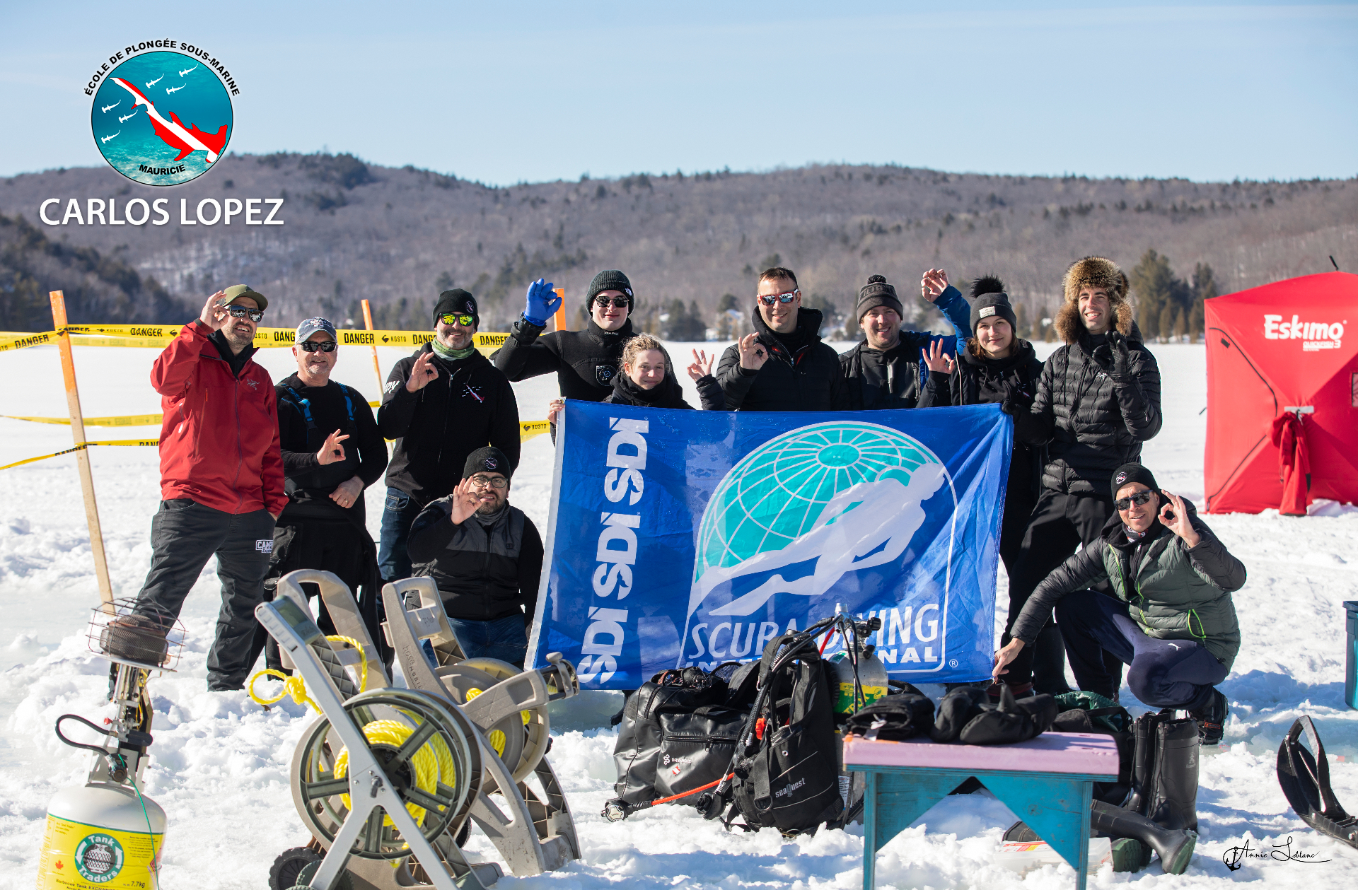Plongée en groupe au Lac des Piles